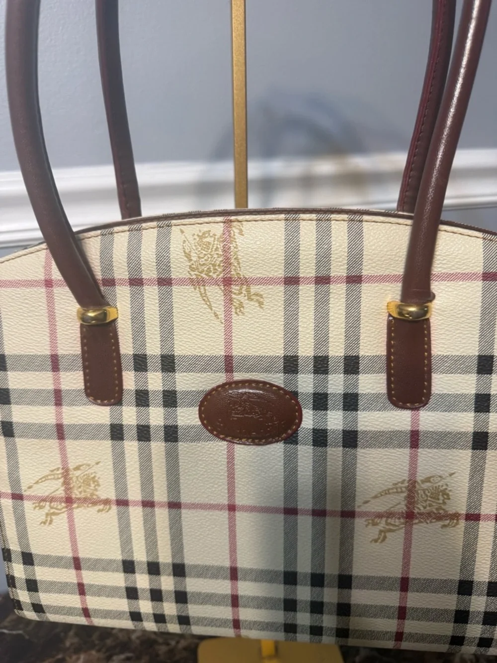 Vintage Burberry’s Haymarket Check Shoulder Bag 90s Nova Plaid Handbag - Picture 4 of 16